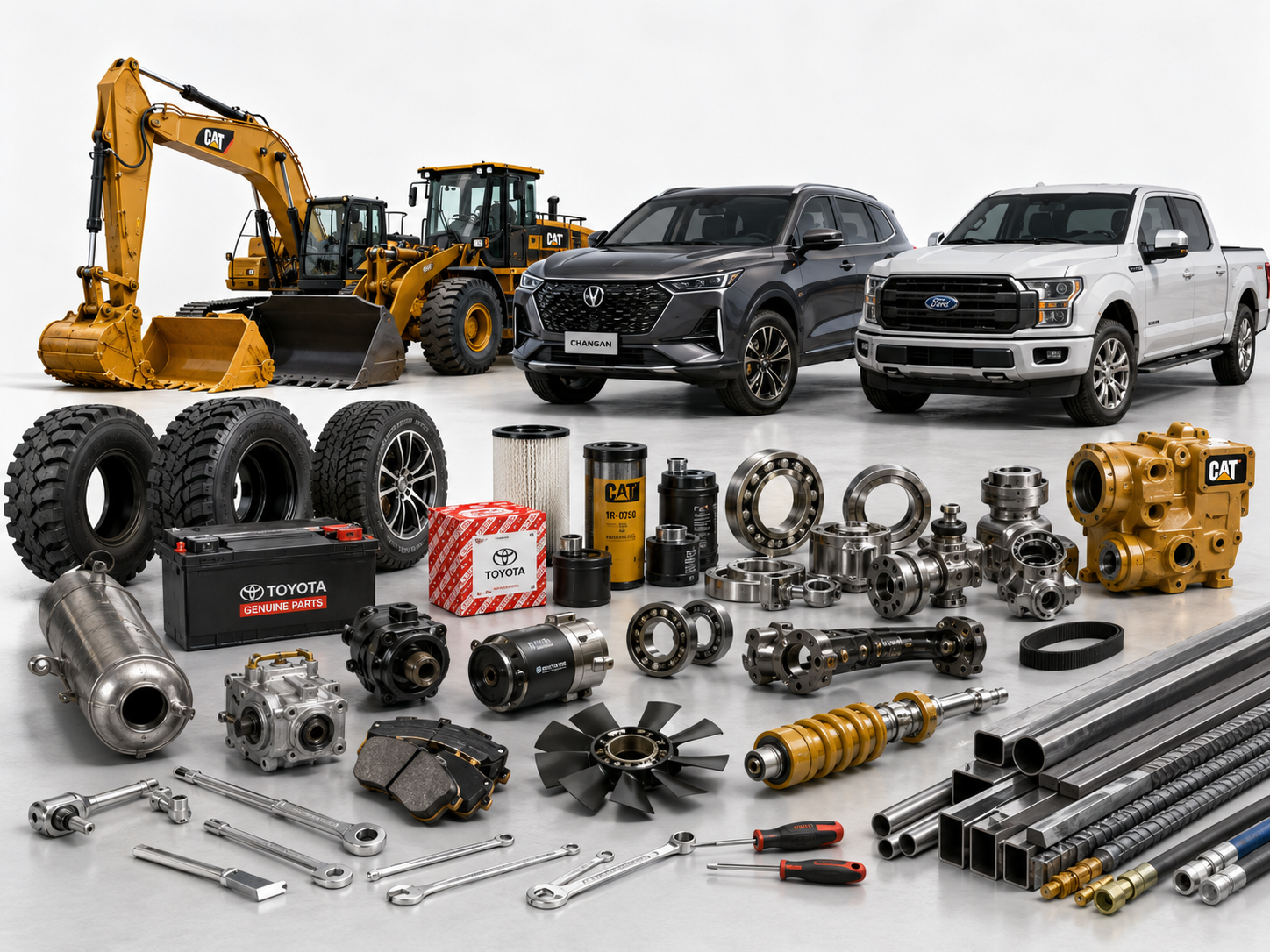 Machinery, vehicles, and replacement parts sourced through structured B2B procurement support