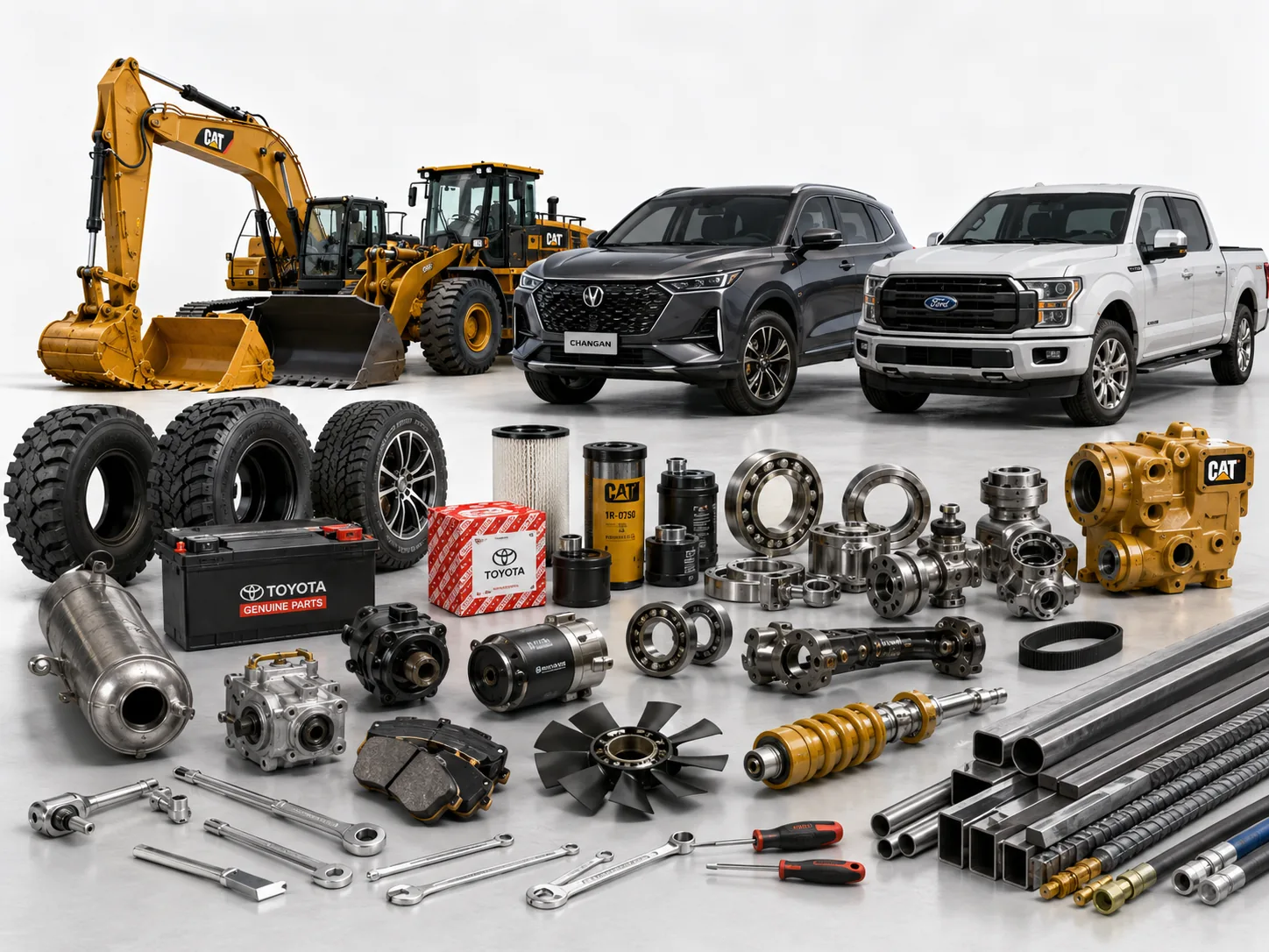 Machinery, vehicles, and replacement parts sourced through structured B2B procurement support
